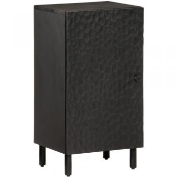 Armario auxiliar de madera maciza de mango 40x33x75 cm, mueble de almacenaje para salón, buffet negro