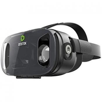 DESTEK V3 3D VR Gafas de Realidad Virtual VR con lente ajustable y correa para 4.0 - 6.0 pulgadas Smartphones, compatibles con for 4-6 Smartphones,iPhone 5S/SE/6 Plus/7/7 Plus Samsung S7 S6 series/5/4/3,Note 5/4/3, LG G3 G4 G5 V10, Nexus 5 6 ,Color Negro