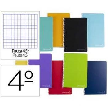Cuaderno espiral liderpapel A5 witty tapa dura 80h 75gr rayado nº 46 colores surtidos.