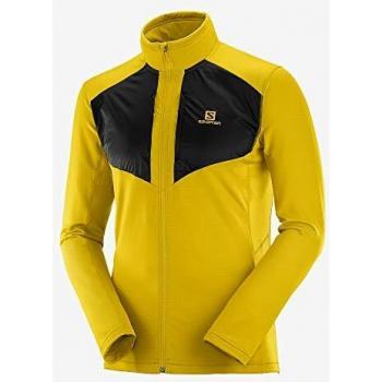 SALOMON Grid FZ Chaqueta, Hombre, Lemon Curry/Black, m