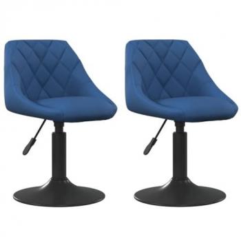 Sillas de comedor giratorias 2 uds terciopelo azul