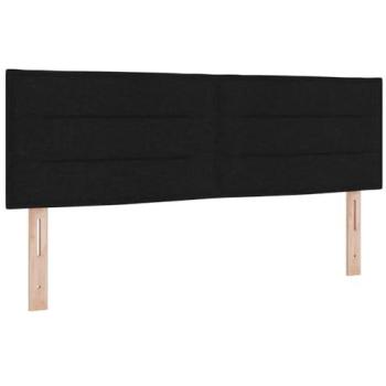 Cabecero LED con tiras de luces LED negro 144 cm tela diseño moderno