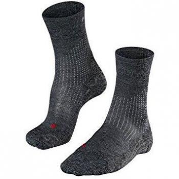 FALKE Women's Stabilizing Compression Socks, 6.5-7.5, Grey Melange, Virgin Wool, 2-Pack