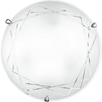 Plafonnier en verre Paradise 3 ampoules cristal estampado blanco 40 cm