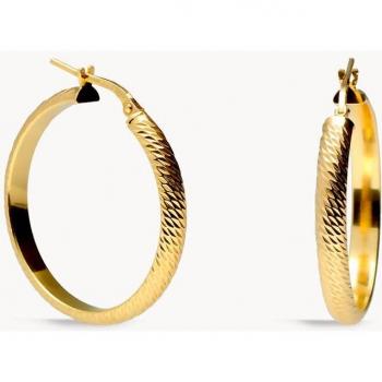 PENDIENTES DE ARO TRIZ S EN PLATA BAÑADA EN ORO