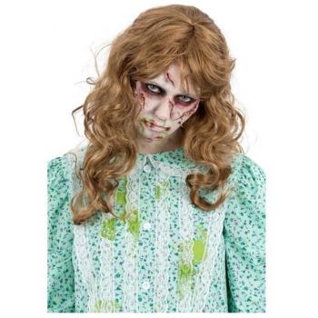 Peluca de Regan el exorcista largo y ondulado adulto