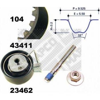 Kit de polea con correa de distribución MAPCO 23411