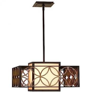 Lámpara colgante Remy, bronce y oro, 53 cm, con barra colgante de luz para techo dorado, E27