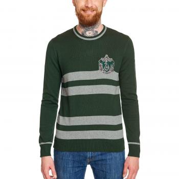 Jersey de Punto Harry Potter Slytherin Cresta Verde Gris - XL