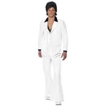 Smiffy's 39427L - Disfraz de años 70s retro para hombre, color blanco, talla L