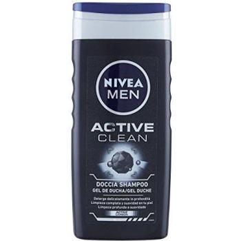 Nivea Men Active Clean 3-in-1 Shower Gel for Face, Body, and Hair - 250 ml