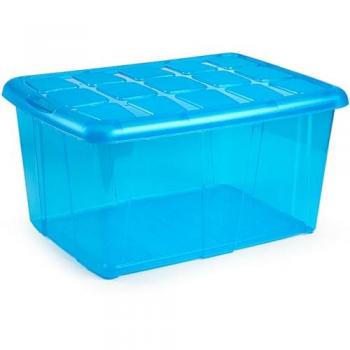 Caja de Almacenamiento Impermeable COSHANO para Ropa, 60L, Azul Translúcido