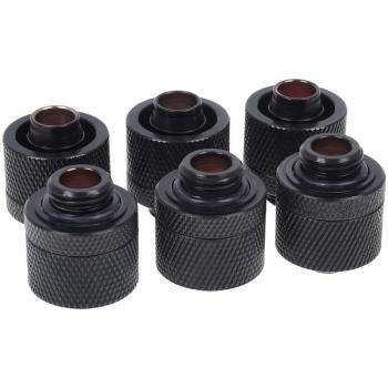 Alphacool HF 16/10 G1/4 Compression Fitting - Deep Black Sixpack