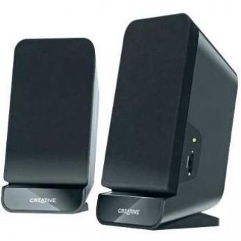 Creative A60 - Altavoces de Ordenador 2.0, Jack Stereo, Control de Volumen, Uso Recomendado para PC, Color Negro