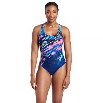 Bañador de Natación Mujer Actionback Zoggs Marino/Pink Talla XS
