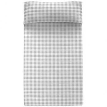 Colcha Vichy Gris HappyFriday - 100% Algodón - 150 TC - 180x260 cm - Fabricado en España