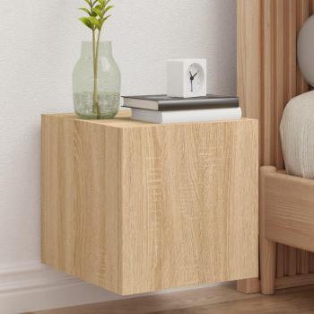 Mueble de TV de pared con luces LED, dimensiones 30,5x35x30 cm, color roble Sonoma, marca vidaXL