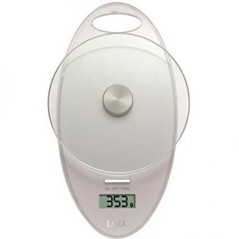 Balanza de cocina digital Laica KS1005 color blanco 3 kg, color blanco, en vidrio templado, incluye gancho para colgar