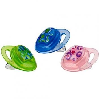 Nuby Prism - Chupete ortodóntico con tetina grande de silicona, 18 meses