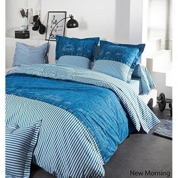 Juego de ropa de cama – funda de edredón de 240 cm x 220 cm + 2 fundas de almohada 65 cm x 65 cm 100% algodón creación francesa New Morning