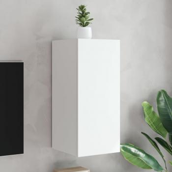 Mueble TV de pared con luces LED blanco 30,5x35x70 cm