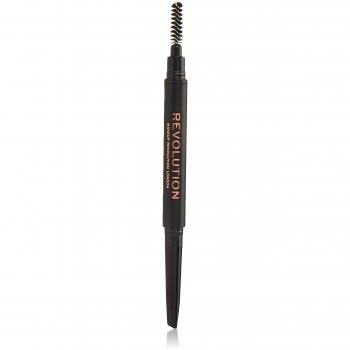 Lápiz de Cejas Duo Brow Definer Makeup Revolution, Tono Marrón Oscuro 0.15 g