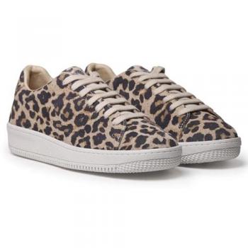 Zapatillas de Piel para Mujer Ariadna con Cordones, Suela Ancha de Goma y Plantilla Extraíble en Color Liso