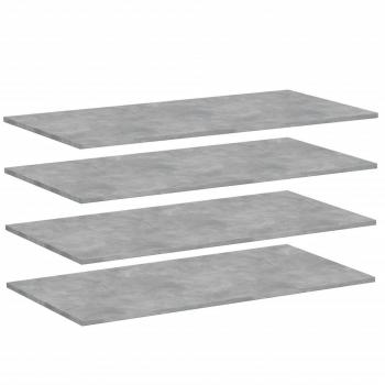 Concrete Grey Bookshelf Boards Set of 4 - 100x50x1.5 cm Engineered Wood