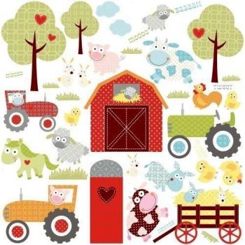 Jomoval Room Mates - Adhesivos para Pared Reutilizables, diseño de Granja