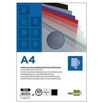 Liderpapel - Tapa encuadernacion polipropileno a4 0.8mm negra