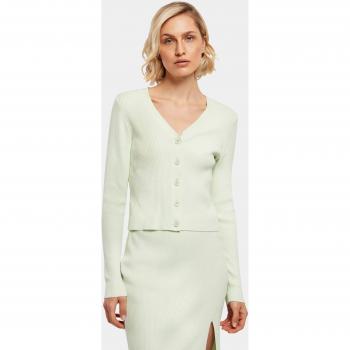 Urban Classics Women's Light Mint Short Rib Knit Cardigan 4XL