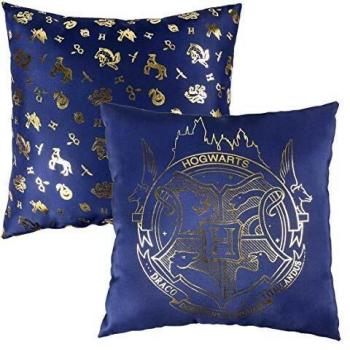 Harry Potter Cojin Premium Hogwarts, Azul, 30x30 cm