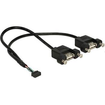 Cable USB DeLOCK 84832 0,25 m USB 2.0 2 x USB A Negro