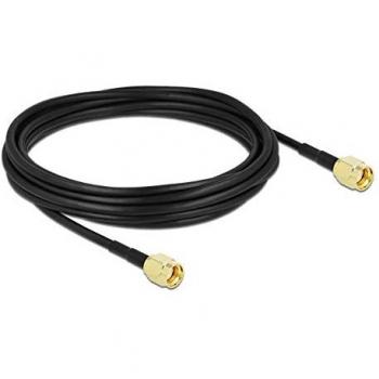 Cable Antena DeLOCK RP-SMA a RP-SMA 5m Koaxial Negro 0.99 dB