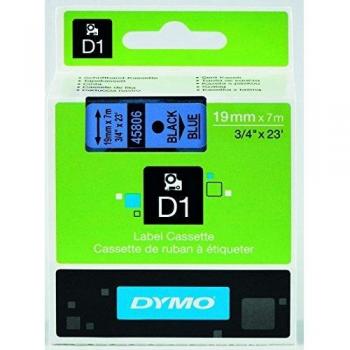 DYMO D1 Standard Label Tape, 19mm x 7m, Black on Blue (45806, S0720860)
