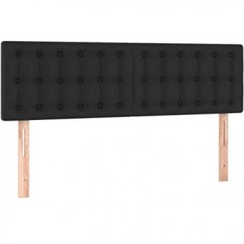 Cabecero con luces LED en cuero sintético negro 144x5x78/88 cm