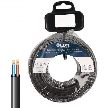 EDM Carrete 10m Paralelo Plano Negro 2x2.5mm