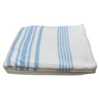 Manta Mallorquina de Algodón Blanca con Rayas Azules - Varios Tamaños (Cama 90 y 105 cm)