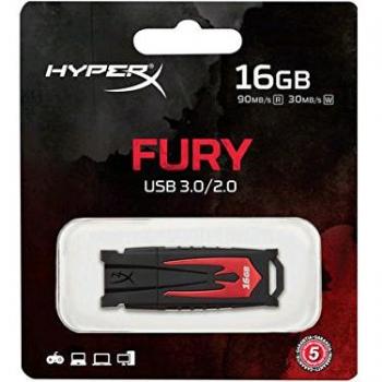 Kingston HyperX Fury HXF30/16GB - Memoria USB de 16 GB, rojo
