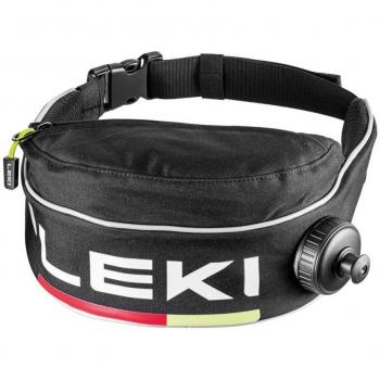 LEKI Cinturón para beber, negro, con capacidad de almacenamiento, ajustable y cómodo para actividades al aire libre. LEKI Bastones de esquí unisex, negros, 45 cm de longitud, ligeros y resistentes, ideales