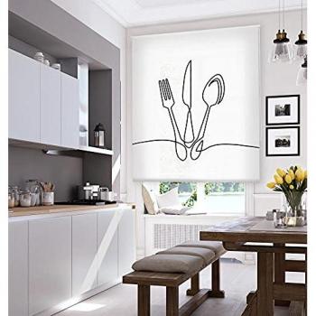Estor Enrollable Traslúcido Estampado Digital para Cocina 125x180 cm
