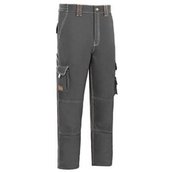 Pantalón de Trabajo T66 con Triple Costura, 98% Algodón, 2% Elastano, Color Gris