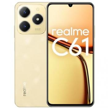 Smartphone Realme C61 Dual SIM 6GB RAM 128GB Oro Sparkle, Pantalla de 6.74, Cámara de 50 MP, Batería de 5000 mAh, Android