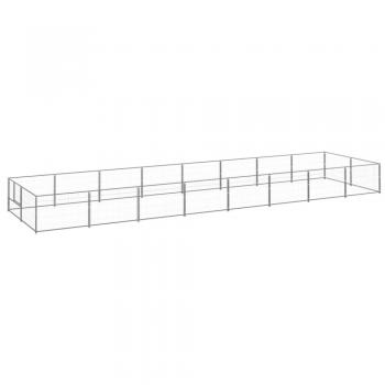 vidaXL Dog Kennel Silver 16 m² Steel