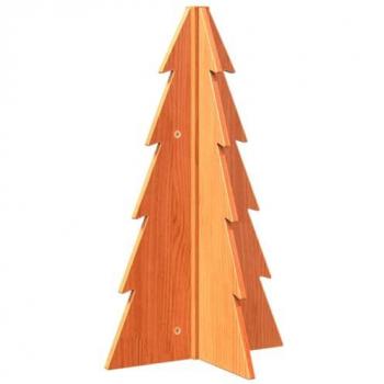 Árbol Navidad de Adorno Madera Maciza Pino Marrón Cera 69,5 cm