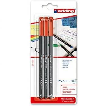 Rotulador Edding 1200 Rojo bl.3Ud