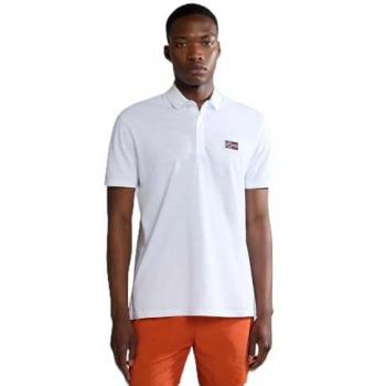 Polo de piqué de hombre Napapijri Ebea 2 de manga corta, color blanco puro, talla XL