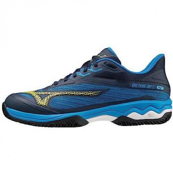 Mizuno Wave Exceed Light 2 CC Zapatillas de tenis/pádel para hombre, color azul y amarillo neón, modelo 61GC232014, talla 40 EU