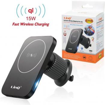 Cargador Inalámbrico Magnético para Auto Qi 15W Smartphone C3526