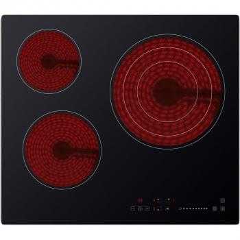 Midea MC-HT572B Placa de Cocción Vitrocerámica Encastrable 59 cm, 3 Zonas, Control Táctil, Color Negro